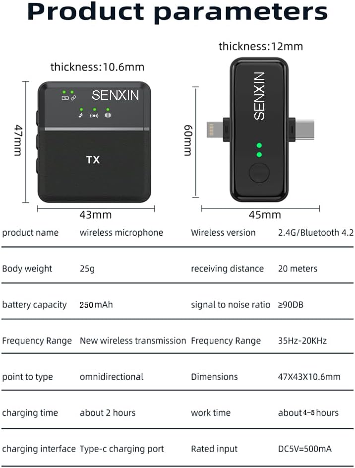 3 in 1 Square Wireless Lavalier Microphones for iPhone Android Speaker Camera