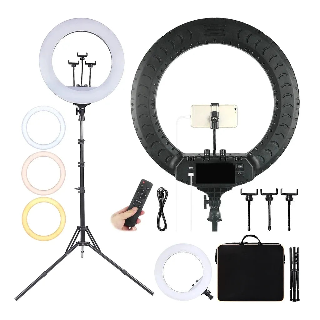 Ring Light 45CM LED Kit with 7.5ft Tripod Stand with Phone Holder